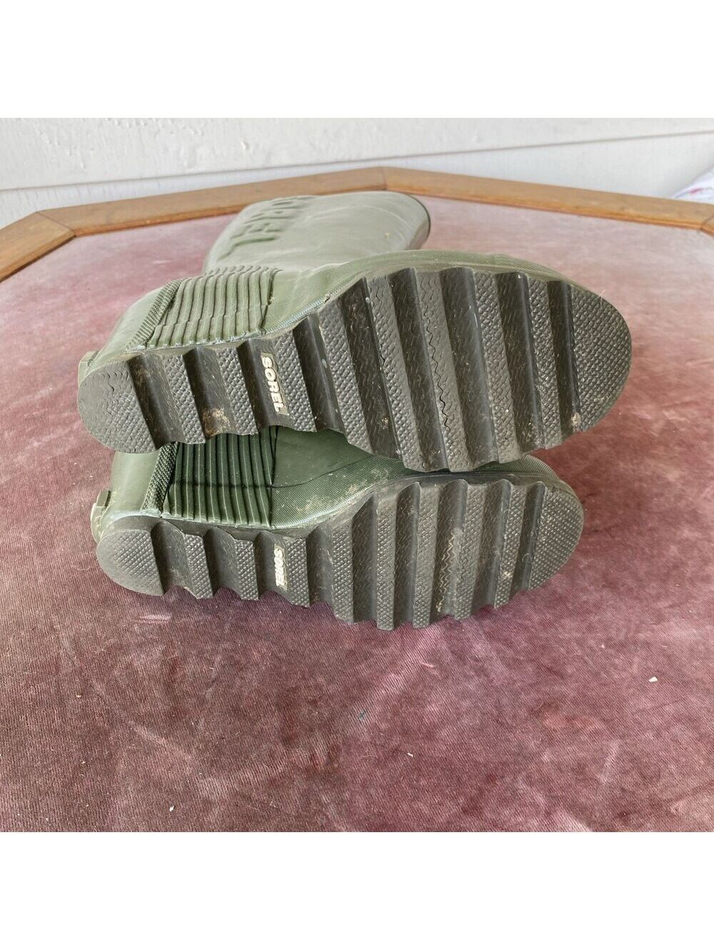 Sorel Tall Rubber Boots Wedge Size 7 Green Womens NL 2527-383 - Picture 8 of 8